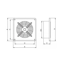 Εξαεριστήρας βιομηχανικός τοίχου airRoxy Arok Φ500 380W 7155m³/h 71dB 1320rpm