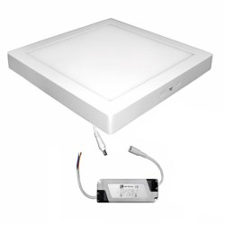 Led panel επίτοιχο λευκό τετράγωνο 24W 230V 6300k ψυχρό λευκό φως 1800lm με τροφοδοτικό